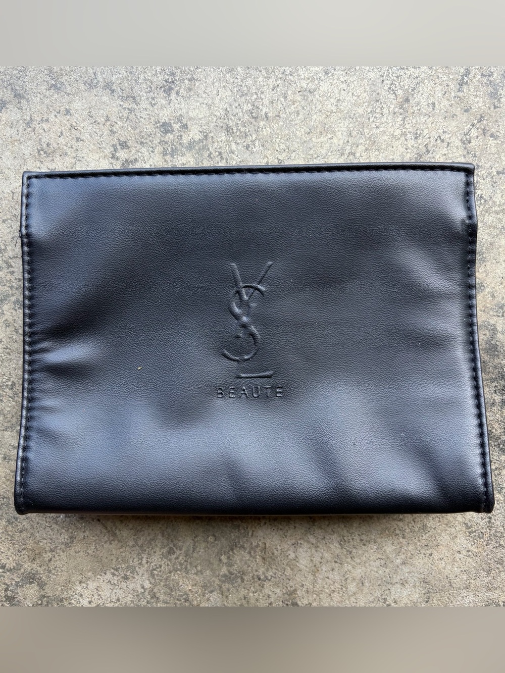 Yves Saint Laurent YSL Beaute Makeup Cosmetic Bag Toiletry Travel Pouch Black